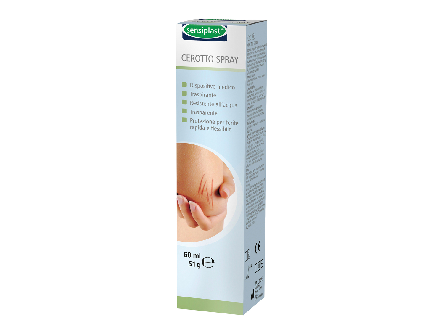 Pomata per ferite e scottature, cerotto spray o spray emostatico per ferite Sensiplast, ...