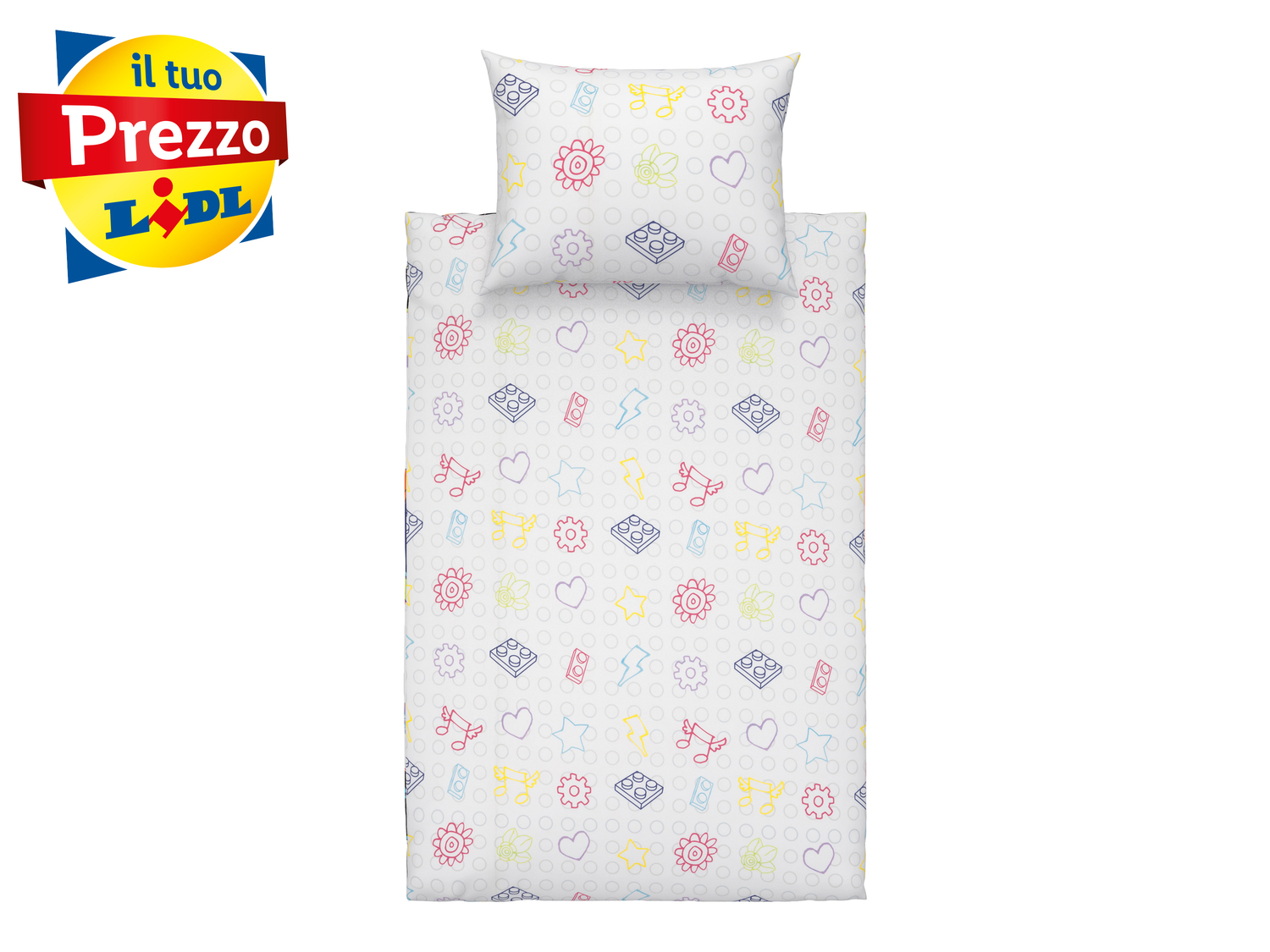 Parure copripiumino Lego, prezzo 19.99 €
Double-face
- Puro cotone
- Federa: ...