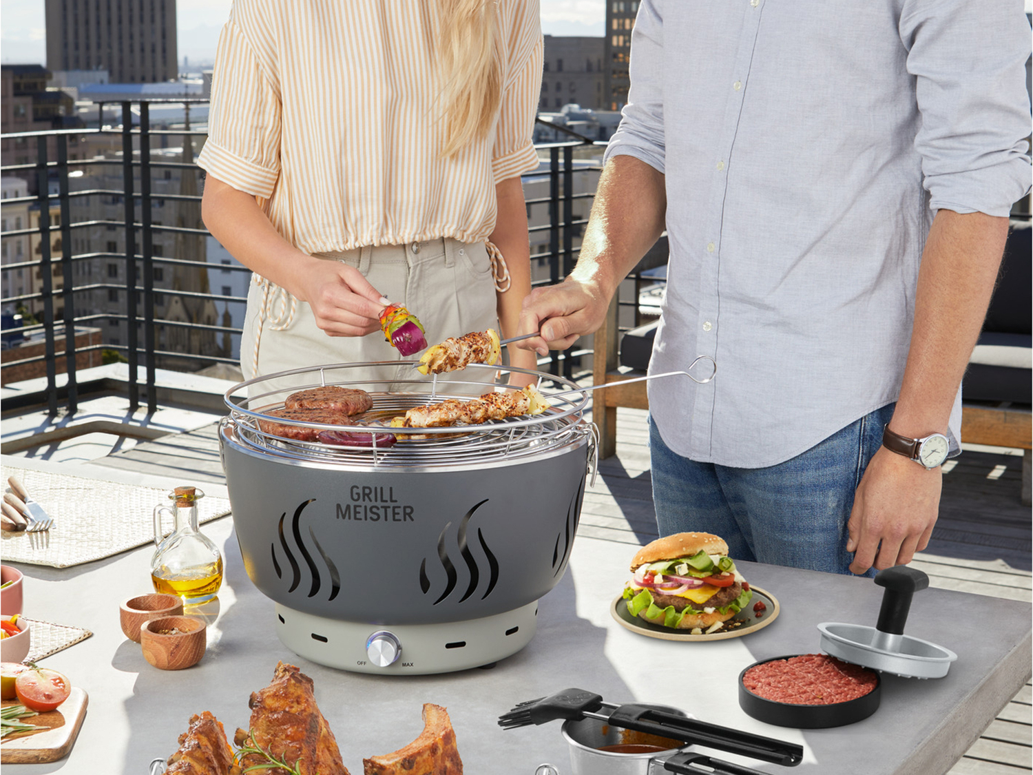 Barbecue ventilato da tavolo Grill-meister, prezzo 59.00 &#8364; 
- Intensit&agrave; ...