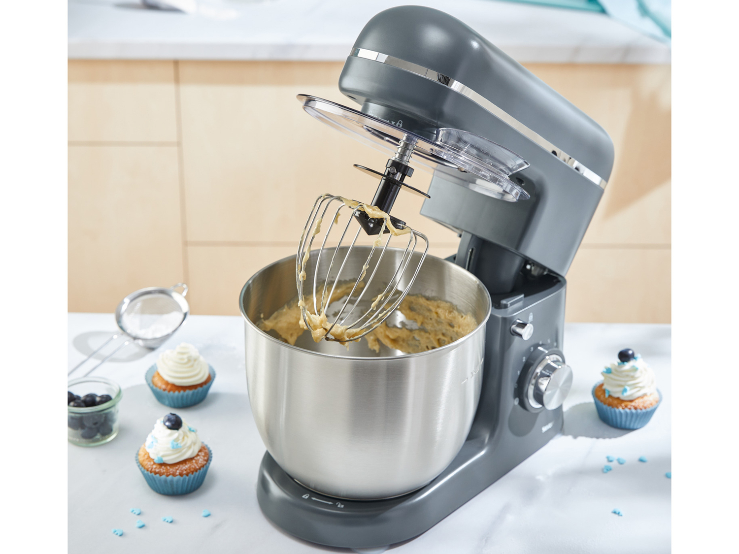 Robot da cucina Prezzo-lidl, prezzo 59.00 €
Antracite
- Sistema di mescolamento planetario ...