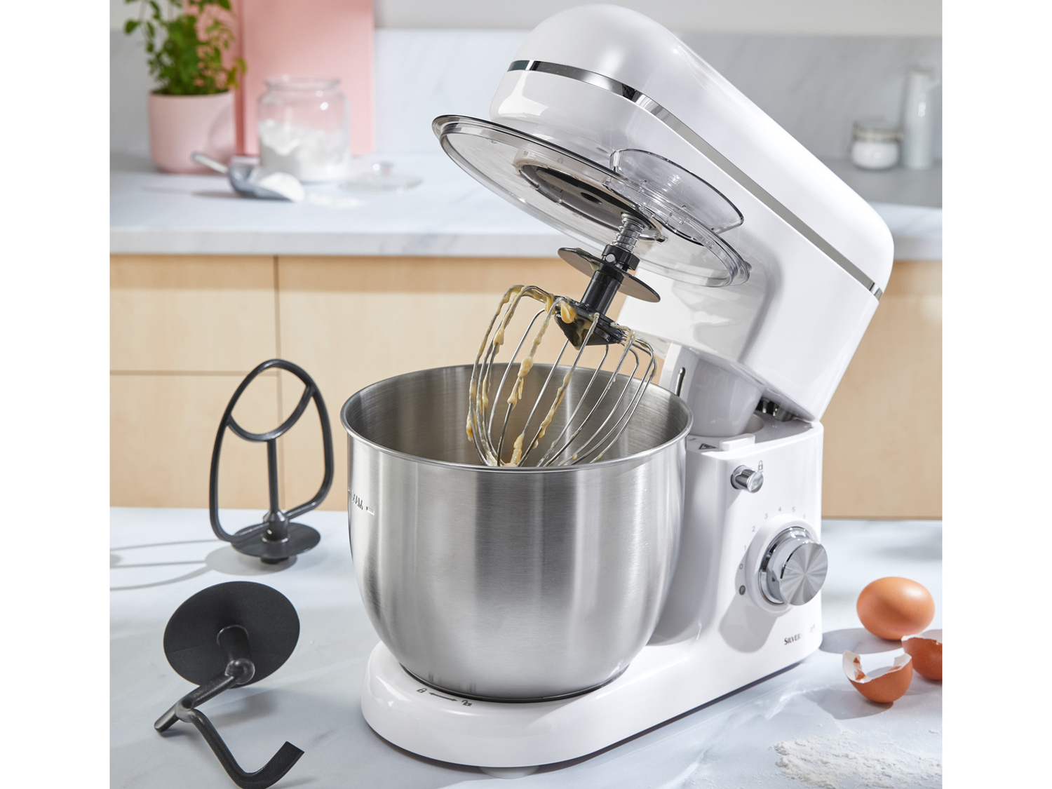 Robot da cucina Prezzo-lidl, prezzo 59.00 €
Bianco
- Sistema di mescolamento planetario ...