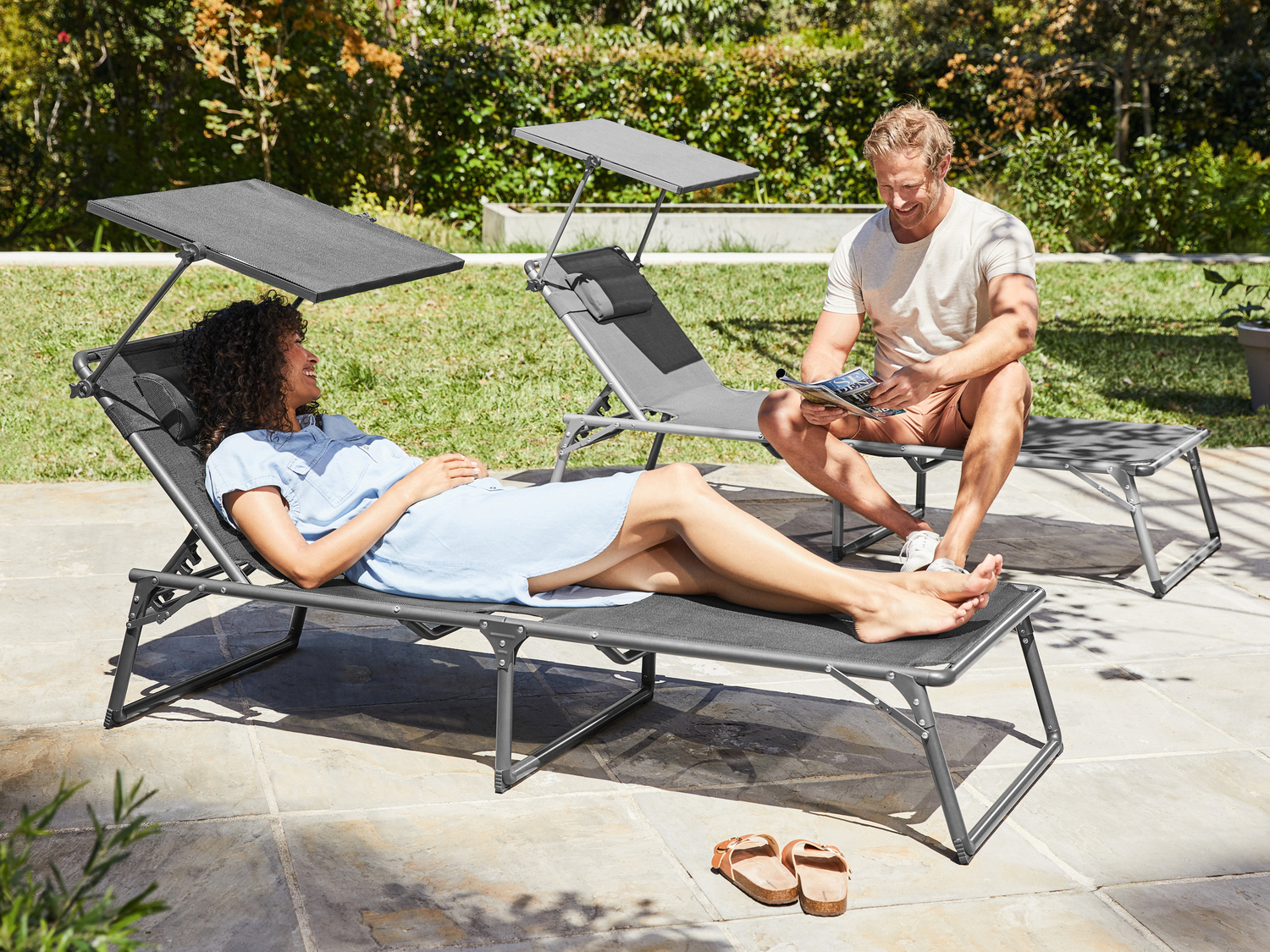 Lettino sdraio da giardino Prezzo-lidl, prezzo 69.00 &#8364; 
- Dimensioni aperto ...