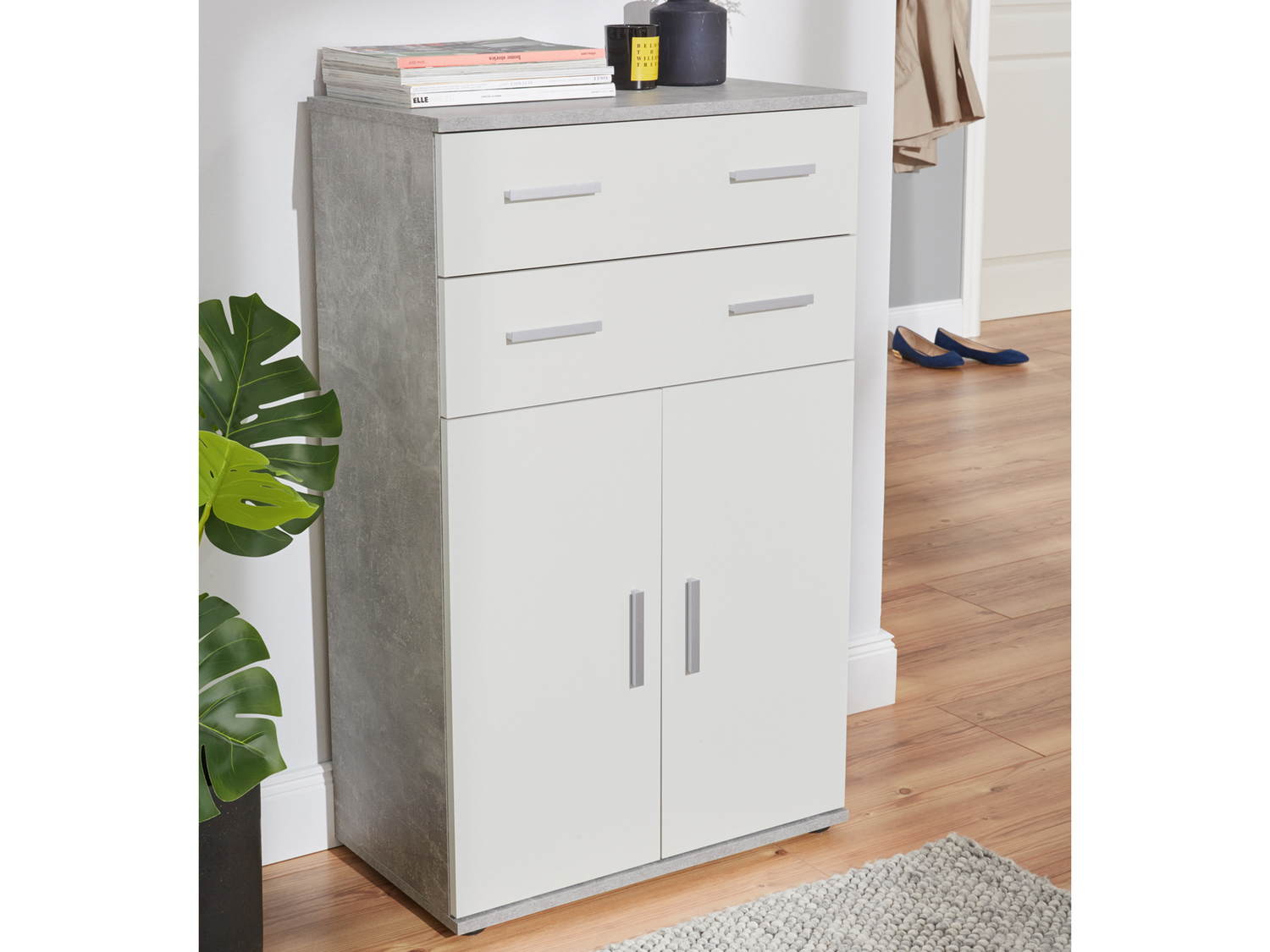 Mobiletto 2 cassetti e 2 ante Livarno Living, prezzo 39.99 €
Bianco o legno ...