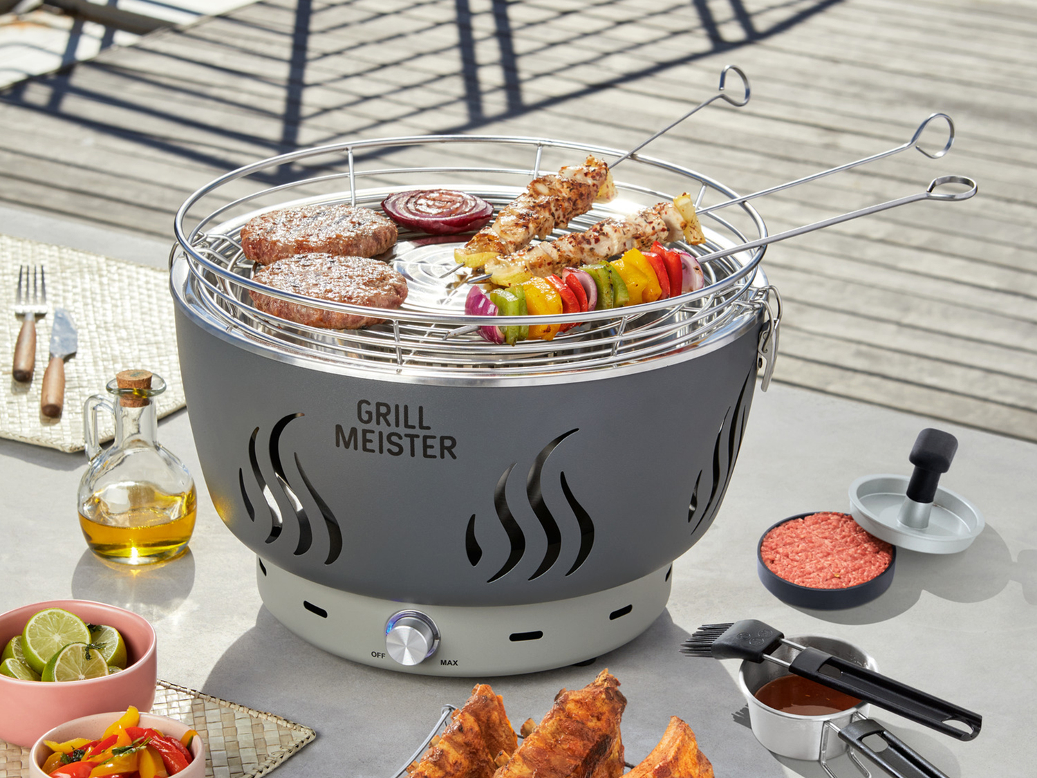 Barbecue ventilato da tavolo Grill-meister, prezzo 59.00 &#8364; 
- Intensit&agrave; ...