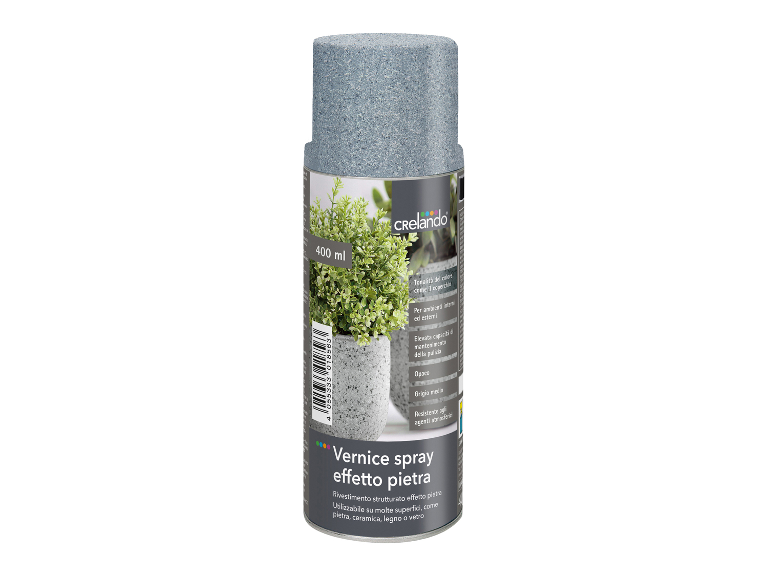 Vernice spray effetto pietra, metallica o argento Crelando, prezzo 3.99 &#8364; ...