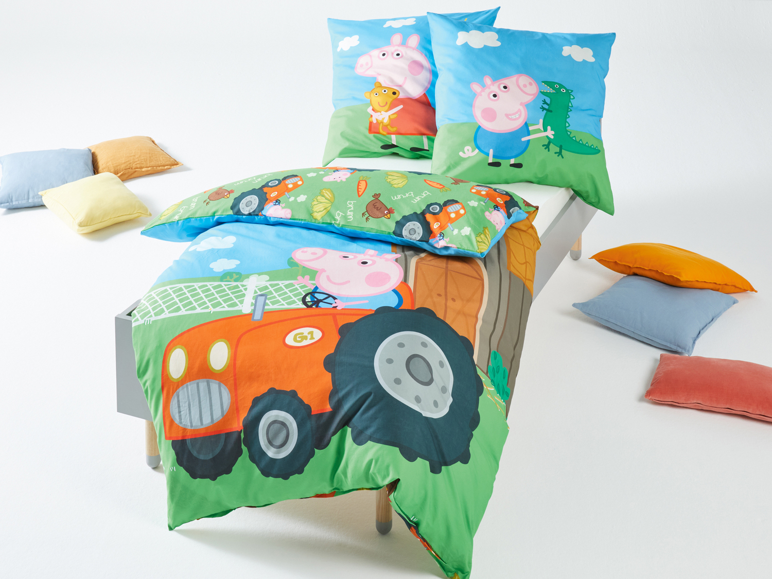 Parure copripiumino per bambini Hello Kitty, Minions, Miraculous, Paw Patrol, Peppa ...